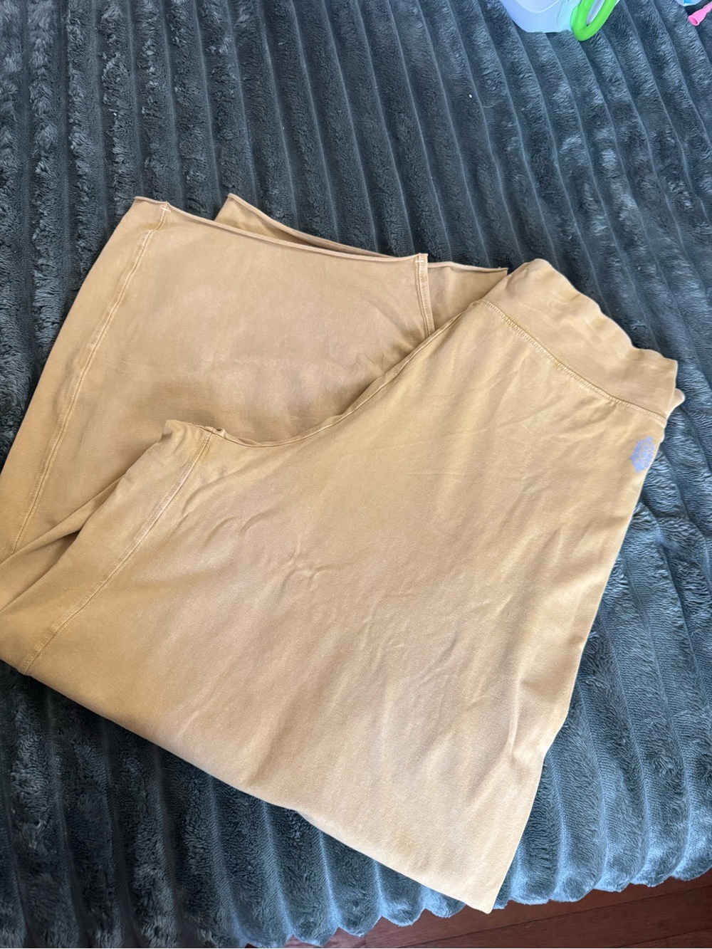 Free People Wide-Leg Mustard Yellow Pants - Picture 2 of 3